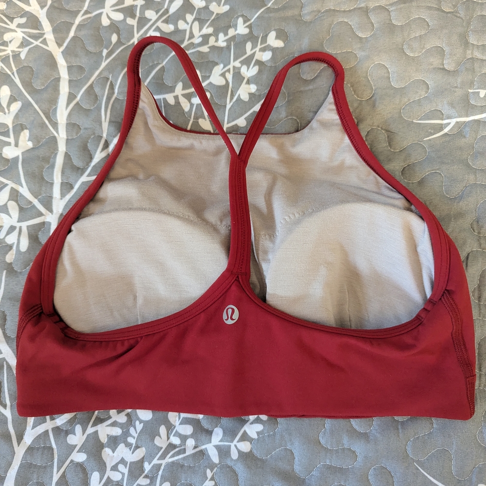 Lululemon Flow-Y Wrap-Front High-Neck Bra Red Size 8 Red - Picture 3 of 3